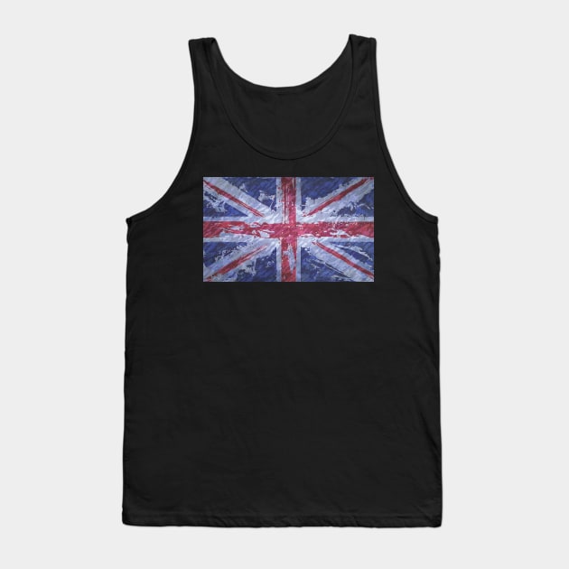 Rustic Union Jack Flag Tank Top by BethsdaleArt